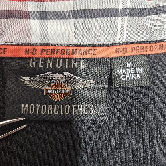Harley-Davidson Shirt Mens Medium Plaid Eagle Patch Motor Clothes Western - Picture 13 of 16